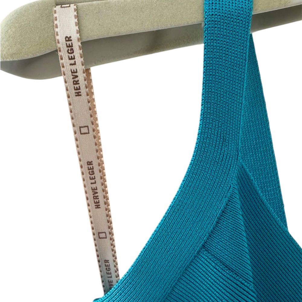 HERVE LEGER Vibrant Blue Mini Dress - Picture 7 of 14